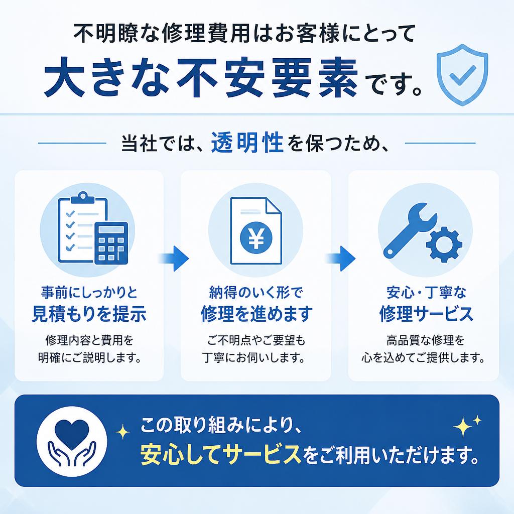 明瞭な修理費用