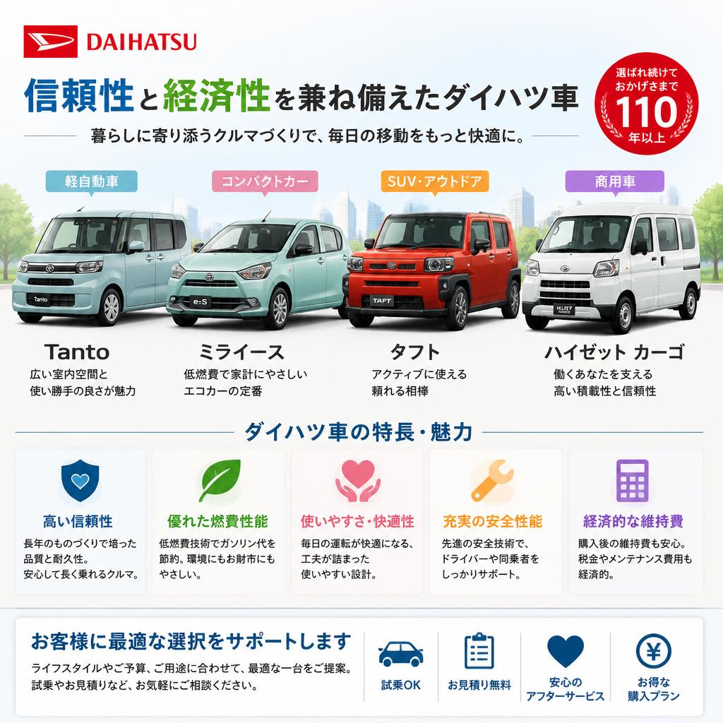 ダイハツ車の魅力